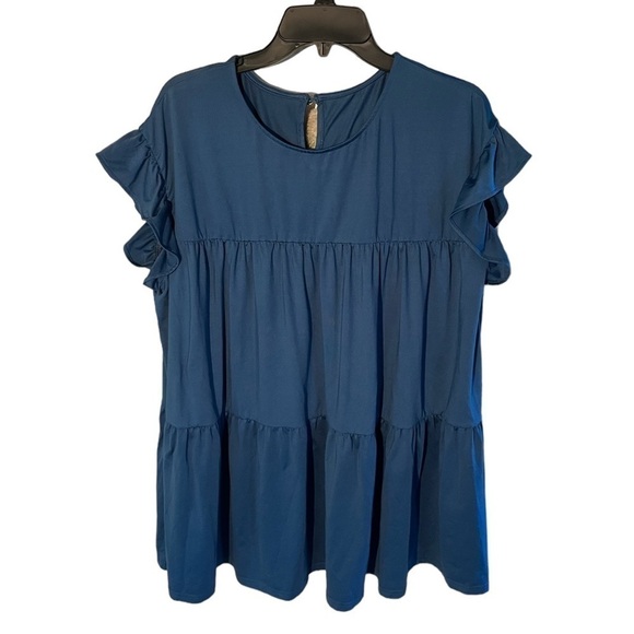 Adorable Keyhole Ruffled Baby Doll Top - Picture 1 of 8